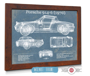 Cutler West 1970 Porsche 914-6 Vintage Blueprint Auto Print