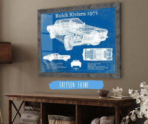 Cutler West 1971 Buick Riviera Blueprint Vintage Auto Print