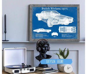Cutler West 1971 Buick Riviera Blueprint Vintage Auto Print