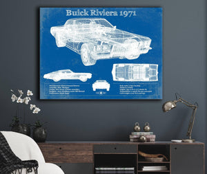 Cutler West 1971 Buick Riviera Blueprint Vintage Auto Print