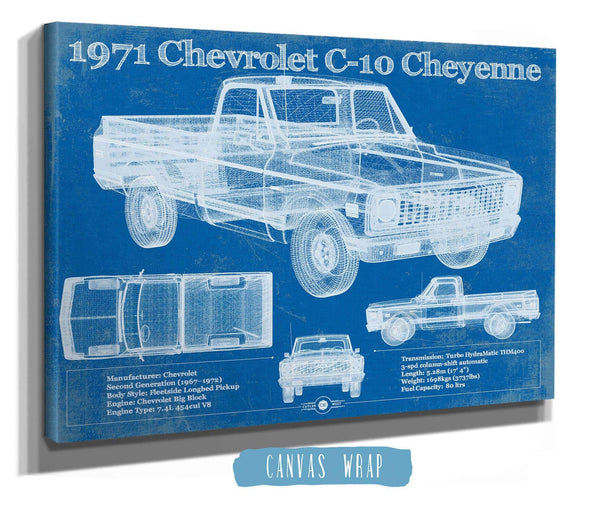 Cutler West 1971 Chevrolet C-10 Cheyenne Original Blueprint Art