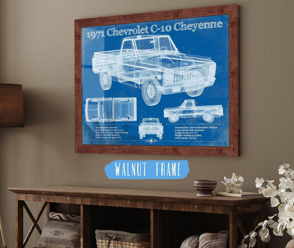 Cutler West 1971 Chevrolet C-10 Cheyenne Original Blueprint Art