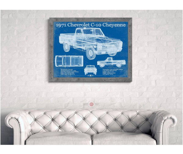 Cutler West 1971 Chevrolet C-10 Cheyenne Original Blueprint Art
