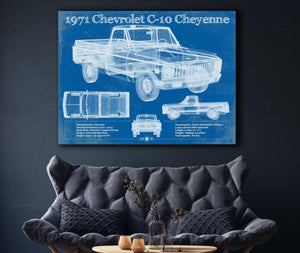 Cutler West 1971 Chevrolet C-10 Cheyenne Original Blueprint Art