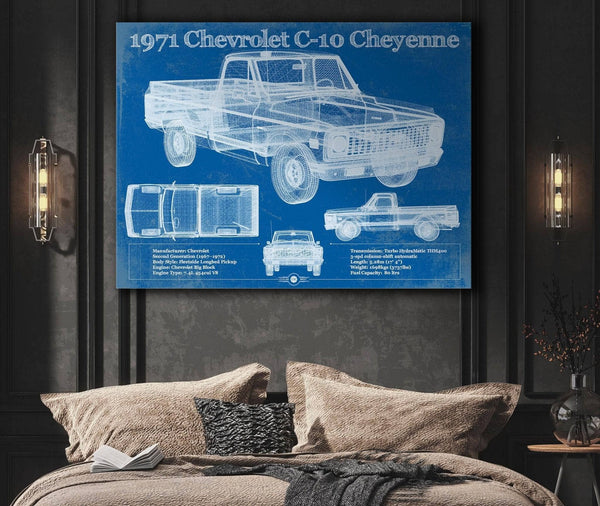 Cutler West 1971 Chevrolet C-10 Cheyenne Original Blueprint Art