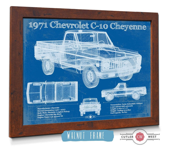 Cutler West 1971 Chevrolet C-10 Cheyenne Original Blueprint Art
