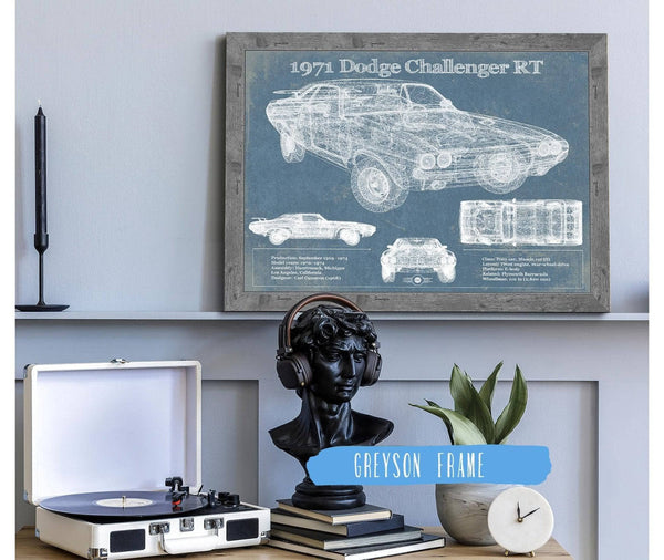 Cutler West 1971 Dodge Challenger Rt Car Blueprint Patent Original Art