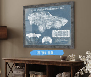 Cutler West 1971 Dodge Challenger Rt Car Blueprint Patent Original Art