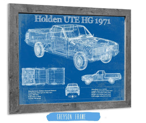 14" x 11" / Greyson Frame Cutler West 1971 Holden HG Belmont ute Vintage Auto Print