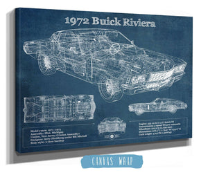 Cutler West 1972 Buick Riviera Boattail Vintage Blueprint Auto Print