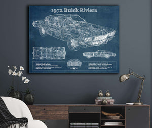 Cutler West 1972 Buick Riviera Boattail Vintage Blueprint Auto Print