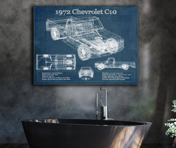 Cutler West 1972 Chevrolet C10 Vintage Blueprint Auto Print