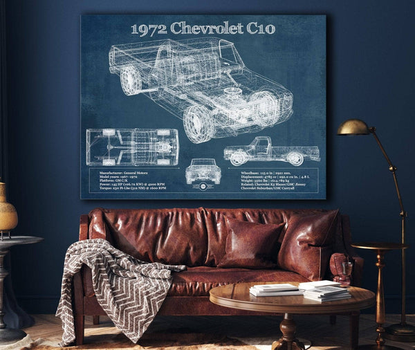 Cutler West 1972 Chevrolet C10 Vintage Blueprint Auto Print