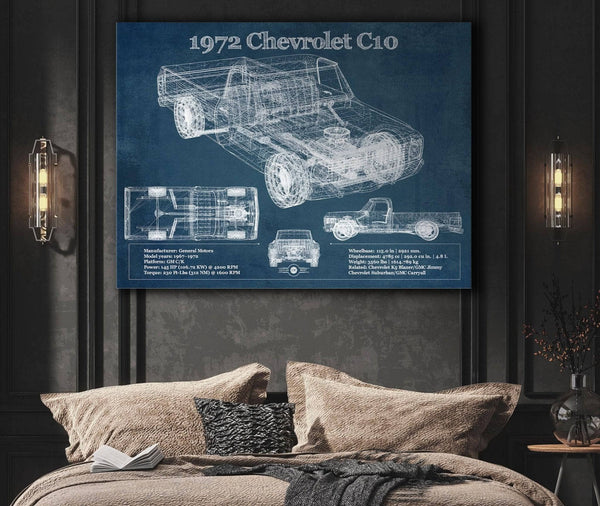 Cutler West 1972 Chevrolet C10 Vintage Blueprint Auto Print