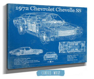 Cutler West 1972 Chevrolet Chevelle SS Original Blueprint Art