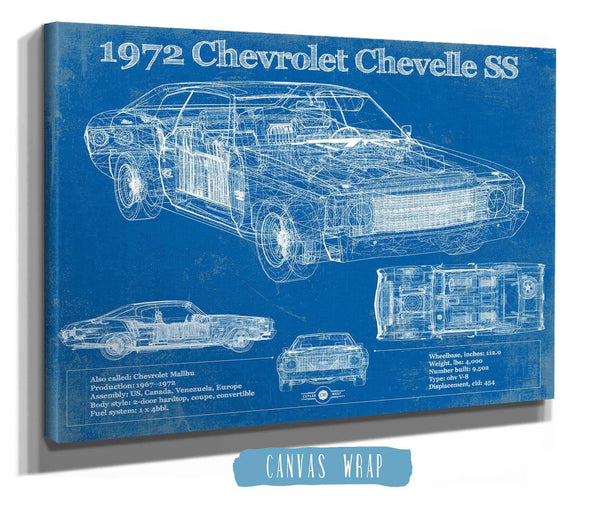 Cutler West 1972 Chevrolet Chevelle SS Original Blueprint Art