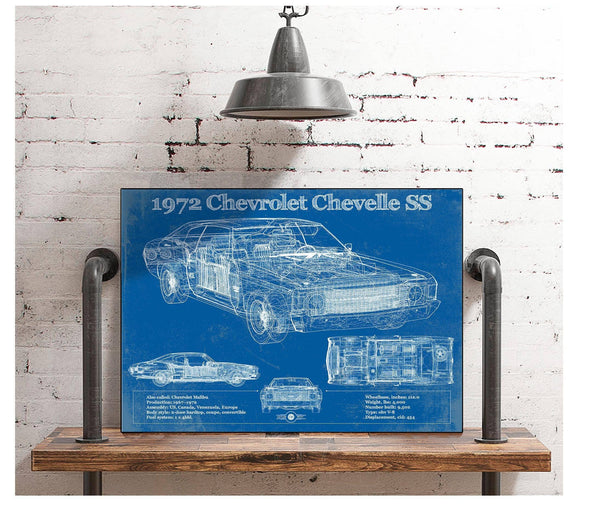 Cutler West 1972 Chevrolet Chevelle SS Original Blueprint Art