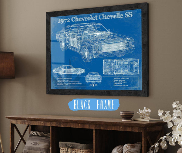 Cutler West 1972 Chevrolet Chevelle SS Original Blueprint Art