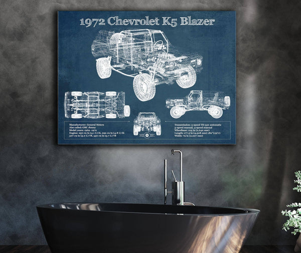 Cutler West 1972 Chevrolet K5 Blazer Blueprint Vintage Auto Patent Print