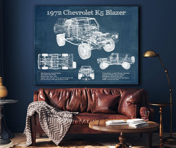 Cutler West 1972 Chevrolet K5 Blazer Blueprint Vintage Auto Patent Print