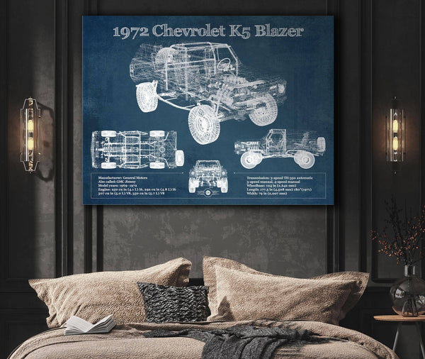 Cutler West 1972 Chevrolet K5 Blazer Blueprint Vintage Auto Patent Print