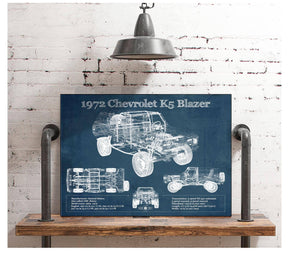 Cutler West 1972 Chevrolet K5 Blazer Blueprint Vintage Auto Patent Print