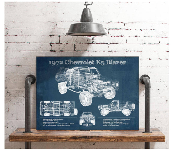 Cutler West 1972 Chevrolet K5 Blazer Blueprint Vintage Auto Patent Print
