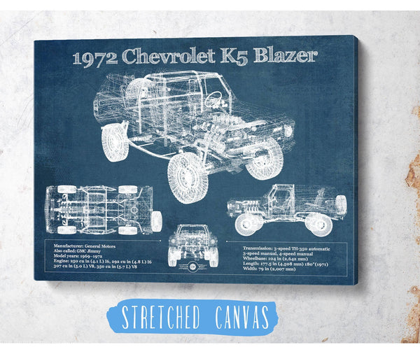 Cutler West 1972 Chevrolet K5 Blazer Blueprint Vintage Auto Patent Print