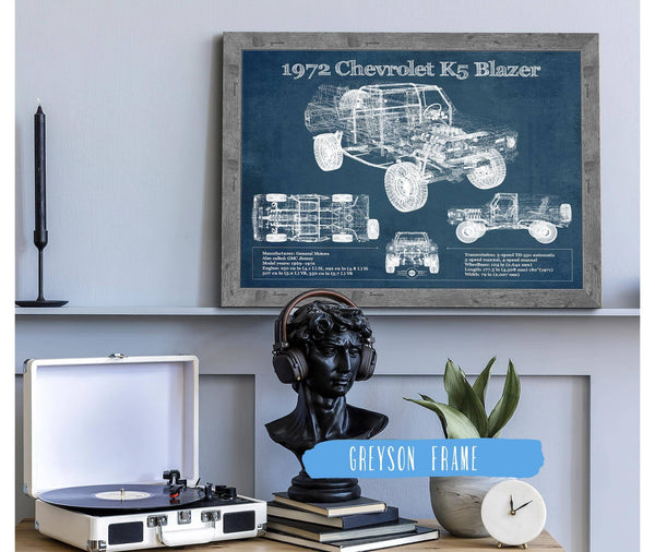 Cutler West 1972 Chevrolet K5 Blazer Blueprint Vintage Auto Patent Print