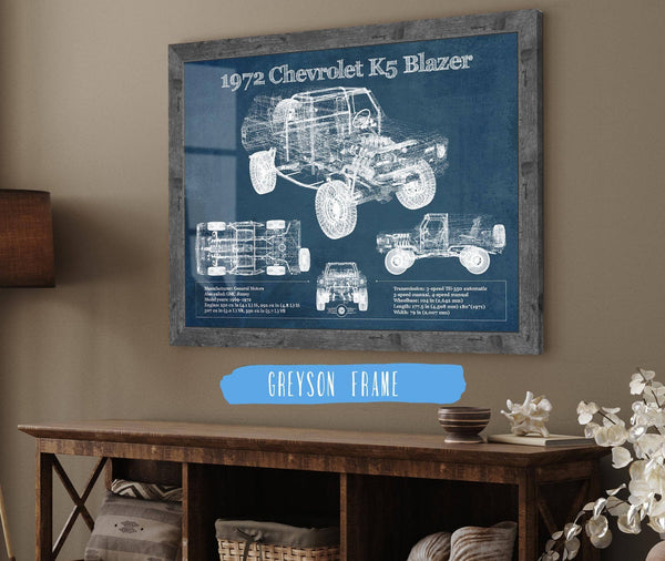 Cutler West 1972 Chevrolet K5 Blazer Blueprint Vintage Auto Patent Print