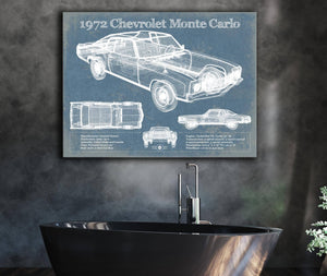 Cutler West 1972 Chevrolet Monte Carlo Blueprint Vintage Auto Patent Print