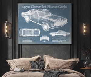 Cutler West 1972 Chevrolet Monte Carlo Blueprint Vintage Auto Patent Print