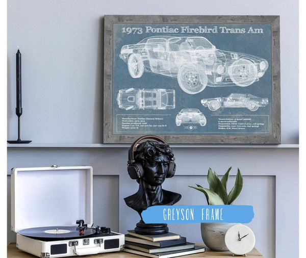 14" x 11" / Greyson Frame Cutler West 1973 Pontiac Firebird Trans Am Vintage Auto Print