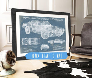 20" x 16" / Black Frame & Mat Cutler West 1973 Pontiac Firebird Trans Am Vintage Auto Print