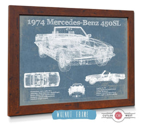 Cutler West 1974 Mercedes Benz 450SL Original Blueprint Art