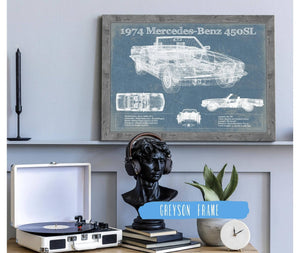 Cutler West 1974 Mercedes Benz 450SL Original Blueprint Art