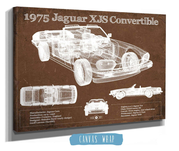 Cutler West 1975 Jaguar Xjs Convertible Vintage Blueprint Auto Print