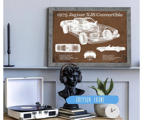 Cutler West 1975 Jaguar Xjs Convertible Vintage Blueprint Auto Print