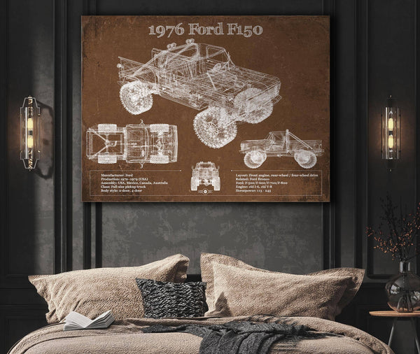 Cutler West 1976 Ford F150 Highboy Truck Vintage Blueprint Auto Print