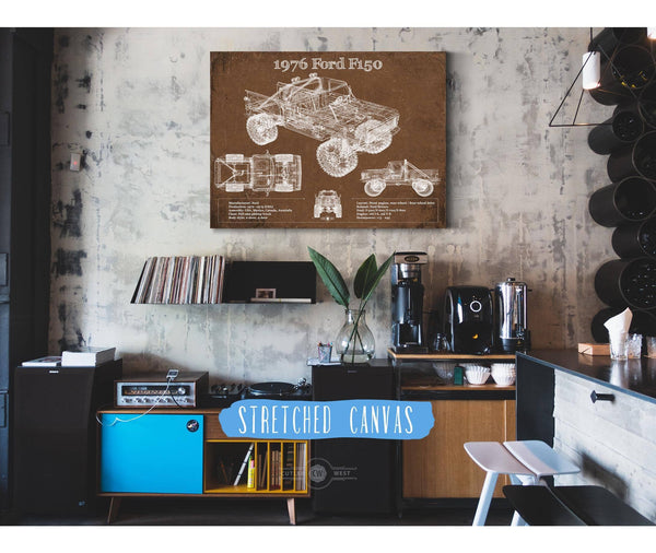 Cutler West 1976 Ford F150 Highboy Truck Vintage Blueprint Auto Print