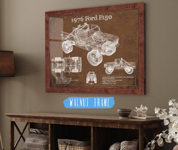 Cutler West 1976 Ford F150 Highboy Truck Vintage Blueprint Auto Print