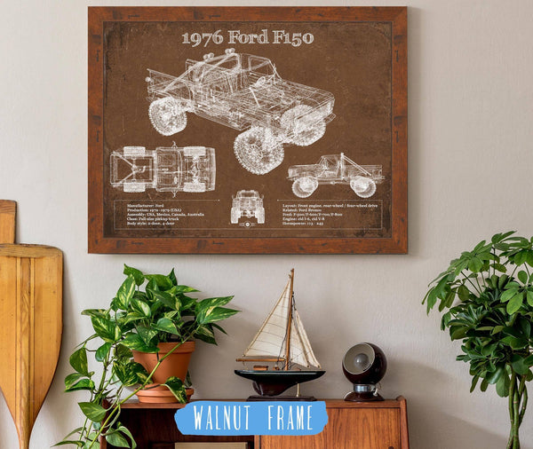 Cutler West 1976 Ford F150 Highboy Truck Vintage Blueprint Auto Print