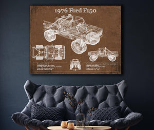 Cutler West 1976 Ford F150 Highboy Truck Vintage Blueprint Auto Print