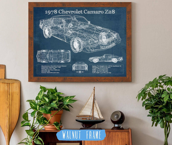 Cutler West 1978 Chevrolet Camaro Z28 Blueprint Vintage Auto Patent Print