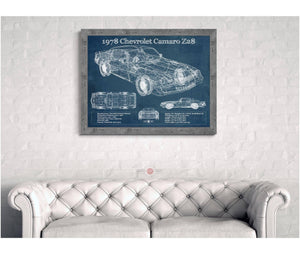 Cutler West 1978 Chevrolet Camaro Z28 Blueprint Vintage Auto Patent Print