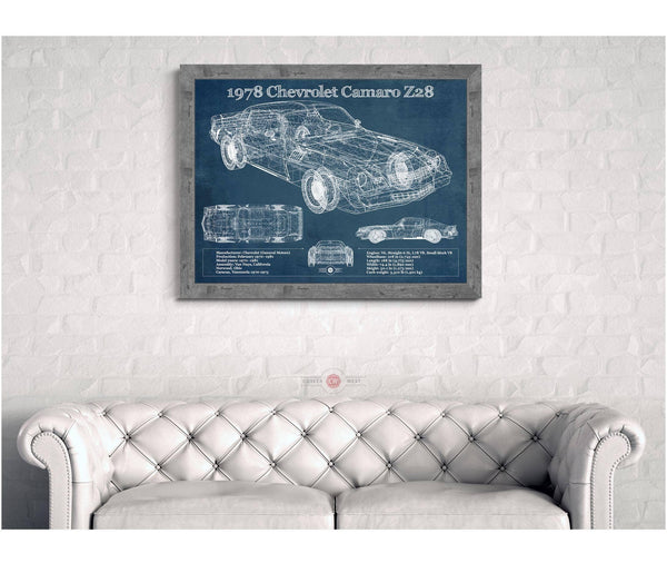 Cutler West 1978 Chevrolet Camaro Z28 Blueprint Vintage Auto Patent Print