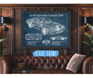 Cutler West 1978 Chevrolet Camaro Z28 Blueprint Vintage Auto Patent Print