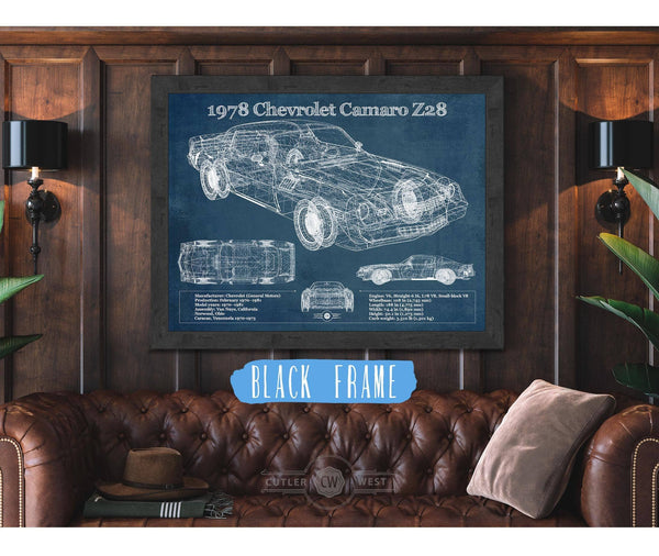 Cutler West 1978 Chevrolet Camaro Z28 Blueprint Vintage Auto Patent Print