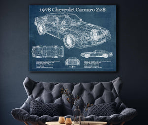 Cutler West 1978 Chevrolet Camaro Z28 Blueprint Vintage Auto Patent Print