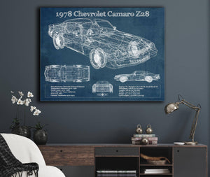 Cutler West 1978 Chevrolet Camaro Z28 Blueprint Vintage Auto Patent Print